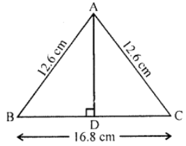Que-18: The perimeter of an isosceles triangle is 42 cm. Its base is 2/3 times the sum of equal sides. Find the length of each side and the area of the triangle.