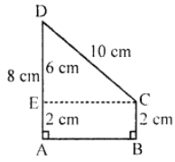 Que-9: In the figure, find (i) AB (ii) Area of the trapezium ABCD.