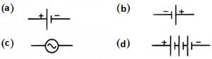 Que-11: A battery is correctly represented by :