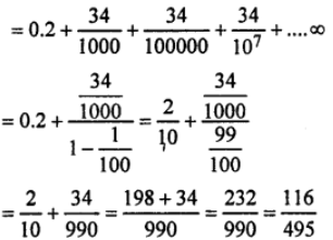 Que-10: (i) Find the value of 0.234 regarding it as a geometric series. 