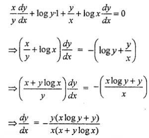 Que-18: Find dy/dx if (i) x = y log (xy) (ii) x log y + y log x = 5 (iii) sin (x + y) = log (x + y) (iv) sin²x + 2 cos y + xy = 0