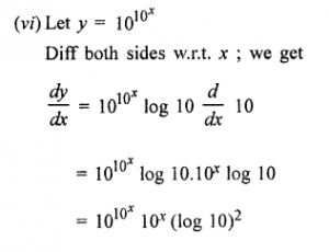Que-2: (i) 3x (ii) 8cos x (iii) asin x (iv) a3x² (v) 5log sin x (vi) 1010x (vii) 2^(x/log x)