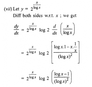Que-2: (i) 3x (ii) 8cos x (iii) asin x (iv) a3x² (v) 5log sin x (vi) 1010x (vii) 2^(x/log x)