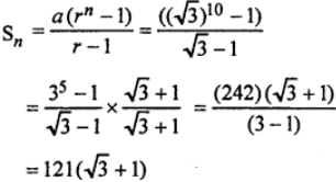 Que-1: Find the sum to (iii) 10 terms of 1 + √3 + 3 + …….
