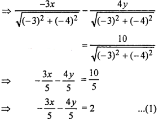 Que-7: Reduce the following equations to the normal form and find the values of p and α (ii) 3x + 4y + 10 = 0 (Use tables).