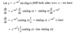 Que-6: e-ax² sin(log x)
