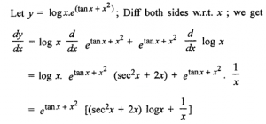 Que-7: log x . e(tan x + x²)