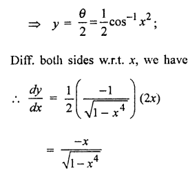 Que-18: (i) cos-1 (√(1+x/2)) (ii) cos-1 (√(1-x²/2)) (iii) sin-1 (√(1+x²/2)) (iv) cos-1 (√(1+x²/2))