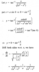 Que-19: tan-1 (x/√a²-x²)