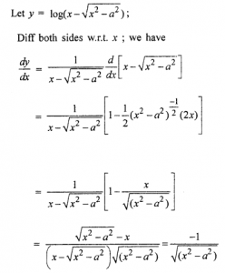 Que-15: log(x-√(x²-a²))