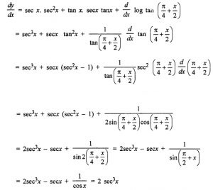 Que-16: sec x. tan x + log tan (π/4 + x/2)