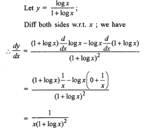Que-6: logx/(1+logx)
