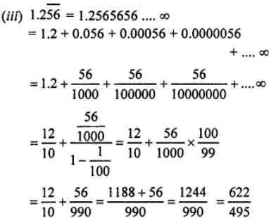(iii) Find a rational number which when expressed as a decimal will have 1.256¯¯¯¯¯ as its expansion.
