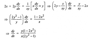 Que-10: x² + y² = log (xy)