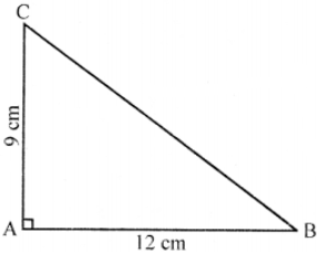 Que-3: △ABC is right-angled at ∠A. Find tan, sine and cos of angles B and C in each of the following cases. (ii) AB = 12 cm, AC = 9 cm