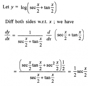 Que-20: log(sec x/2 + tan x/2)