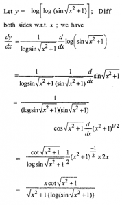 Que-22: log[log(sin√(x²+1))]