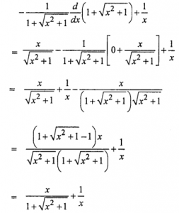 Que-24: If y = √(x²+1) - log(1/x + √(1+1/x²) , find dy/dx