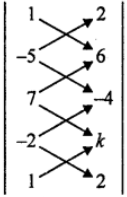 Que-5: If the area of the quadrilateral whose angular points A, B, C, D taken in order are (1, 2), (- 5, 6), (7, – 4) and (-2, k) be zero, find the value of k.