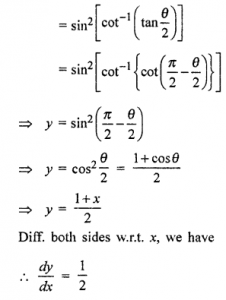 Que-27: sin²[cot-1 (√1-x/1+x)]