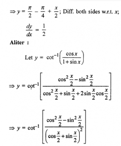 Que-4: cot-1(cos x/1+sin x)