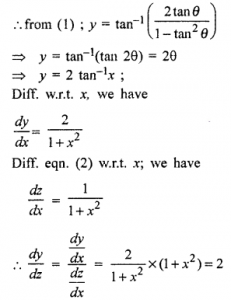Que-5: Differentiate (i) tan-1(2x/1-x²) w.r.t tan-1 (ii)tan-1(x/√1-x²) w.r.t sec-1(1/2x²-1) (iii) tan-1(2x/1-x²) w.r.t sin-1(2x/1-x²) (iv) tan-1(√(1+x²) - 1/x) w.r.t tan-1 x.