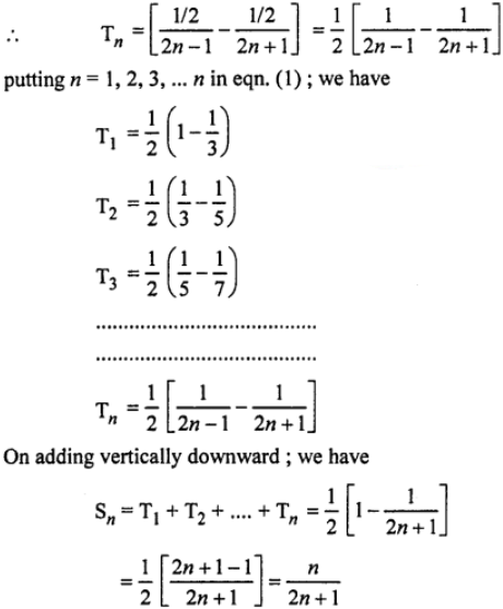 Que-14: Sum to n terms the series whose nth term is 1/(4n²-1)