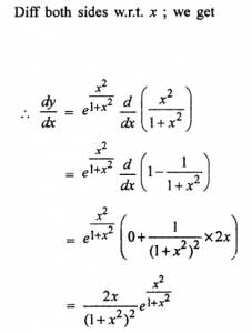 Que-1: (i) e3x (ii) ecos x (iii) e-x/2 (iv) e^(x²+2x) (v) e^(√1+x+x²) (vi) e√sin x (vii) e^(x²/1+x²)