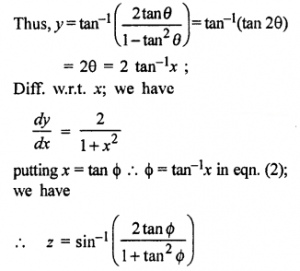 Que-5: Differentiate (i) tan-1(2x/1-x²) w.r.t tan-1 (ii)tan-1(x/√1-x²) w.r.t sec-1(1/2x²-1) (iii) tan-1(2x/1-x²) w.r.t sin-1(2x/1-x²) (iv) tan-1(√(1+x²) - 1/x) w.r.t tan-1 x.