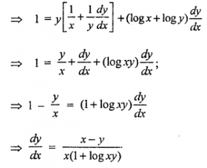 Que-18: Find dy/dx if (i) x = y log (xy) (ii) x log y + y log x = 5 (iii) sin (x + y) = log (x + y) (iv) sin²x + 2 cos y + xy = 0