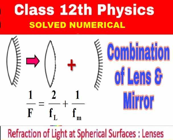 Combination of Lenses and Mirrors Numerical Class-12 Nootan ISC Physics Solution