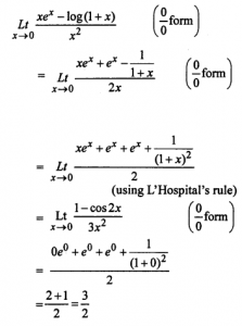 Que-1: lim(x→0)(x(ex) - log(1+x)/x²)