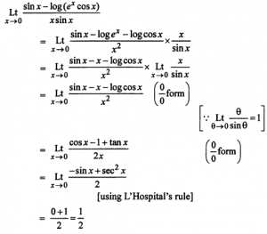 Que-10: lim(x→0)(sin x - log(ex cos x/x sin x)