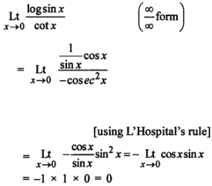 Que-11: lim(x→0)(log sin x/cot x)
