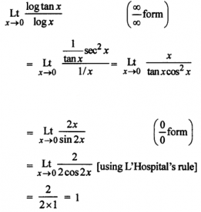 Que-12: lim(x→0)(log tan x/log x)