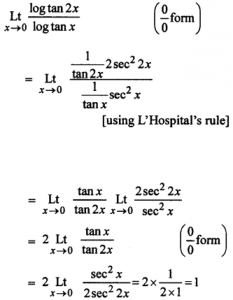 Que-13: lim(x→0)(log tan 2x/log tan x)