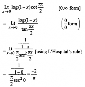 Que-14: lim(x→0)(log(1-x)cot πx/2)