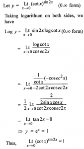 Que-17: lim(x→0)(cot x)sin 2x