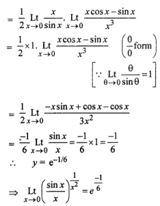 Que-19: lim(x→0)(sin x/x)1/x²