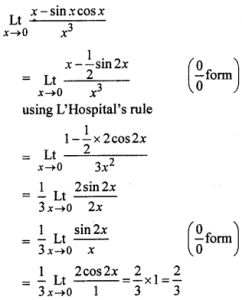 Que-2: lim(x→0)(x - sin x cos x/x²)
