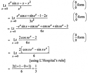 Que-3: lim(x→0)((ex)sin x - x - x²/x³)