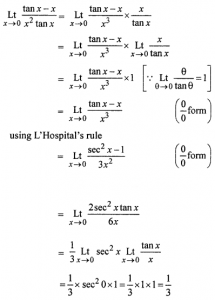 Que-9: lim(x→0)(tan x - x/x²tan x)