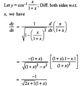 Que-6: cos-1(x/1+x)