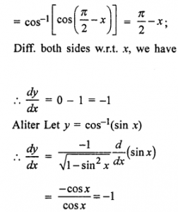 Que-9: cos-1(sin x)
