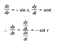Que-3: Find the equation of the tangent and normal to the given curves at the points given: (i) y = 2x² – 3x – 1 at the point (1, 2) (ii) x = cos t, y = sin t, at t = π/4 (iii) y = x² + 4x + 1 at the point whose abscissa is 3 (iv) y² = x³/4-x at (2, – 2) (v) x²/a² - y²/b² = 1 at (x0, y0)