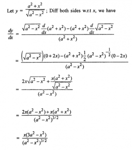 Que-11:a²+x²/√a²-x²