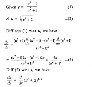 Que-25:y=u²-1/u²+1 and u =(x²+2)^(1/3)