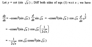 Que-7:Cot (Sin√x)