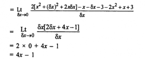 Que-11:Differentiate from first principle. (i) 3x (ii) (x + 1) (2x – 3) (iii) 2-x/4+3x (iv) x-3/4 (v) √x+1/√x(x>0)