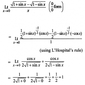 Que-12: lim(x→0)(√(1+sin x) - √(1-sin x)/x)